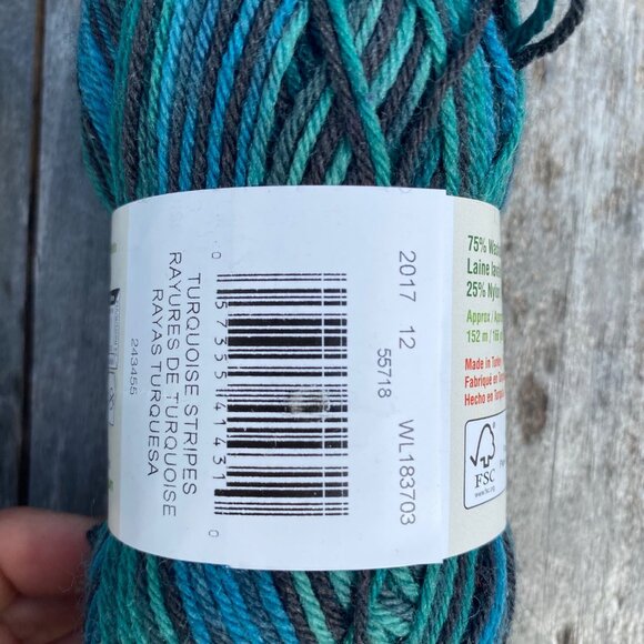 Patons Kroy Socks 4 yarn lot green blue gray stripes skeins washable wool super - Picture 9 of 13
